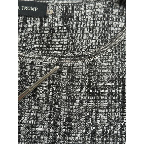 Ivanka Trump Dress Womens Small Black Gray Knit Fit & Flare Stretch Minimalist - Picture 6 of 12